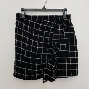 Madewell Windowpane Ruffle Mini Skirt
